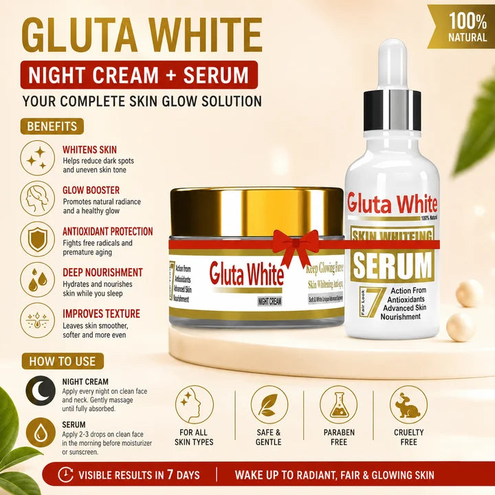 BUY 1 GET 1 OFFER! ( Buy Gluta White Cream Get Gluta Whitening Serum Free) Limited time offer